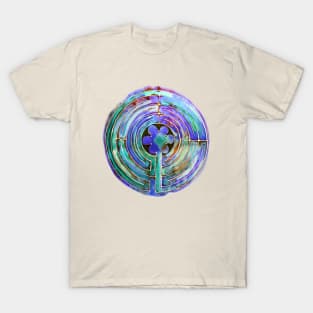 Blue Hand Painted Watercolor Labyrinth T-Shirt